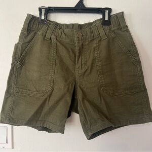 Carhartt Rugged Flex Relax Olive Green Cargo Shorts Women’s 0 Relaxed Fit